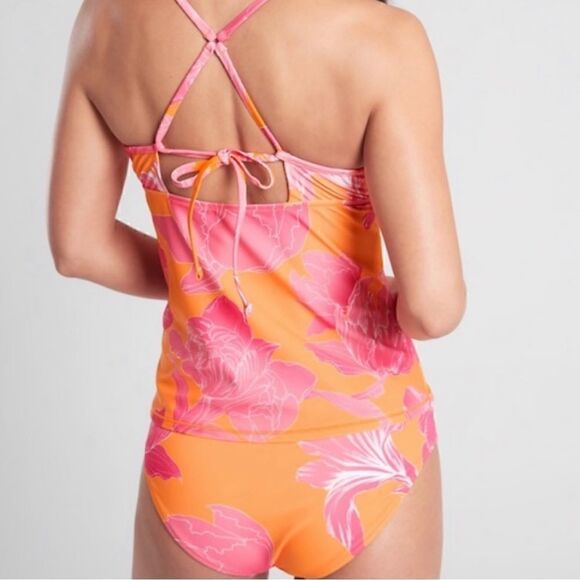 ATHLETA Kailua Mid Rise Bottom, Pink & Orange Floral Print, XL 446807 - Picture 4 of 12